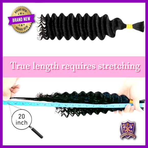 22 Inch Deep Wave Brazilian Virgin Hair Bundles for Boho Braids